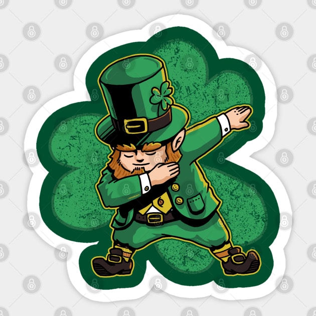 Dabechaun Leprechaun Dabbing St Patricks Day Green Shirt II Sticker by vo_maria